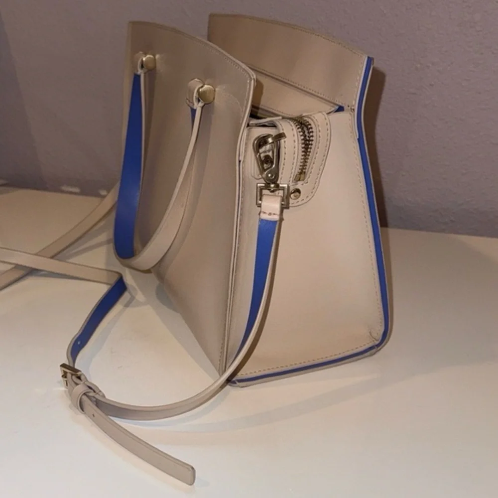 Kate Spade Arbour Hill Candace Leather Satchel Crossbody Pumice Blue Work Bag - Picture 9 of 11